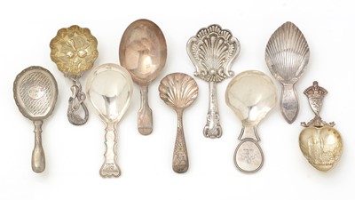 Lot 406 - A small collection of antique silver caddy spoons