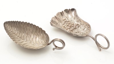 Lot 411 - A William IV silver caddy spoon; and another