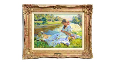 Lot 1118 - Alexandr Averin - A Summers Day | oil