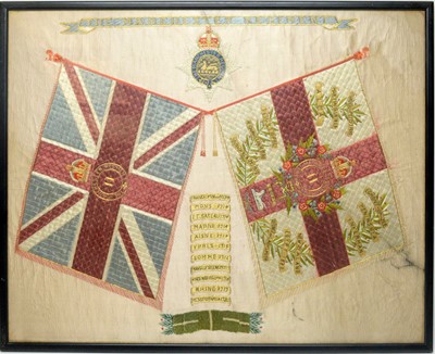 Lot 1099 - A First World War period Manchester Regiment silk-work picture