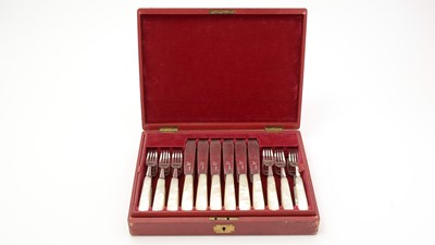 Lot 269 - A George V set of twelve pairs of silver fish knives and forks