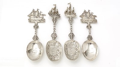 Lot 270 - A pair of Dutch decorative silver spoons