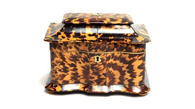 Lot 1277 - A George III tortoiseshell tea caddy