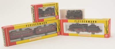 Lot 145 - Fleischmann HO-gauge Railbus and locomotives