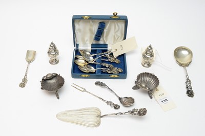 Lot 118 - A selection of silver condiments and other items