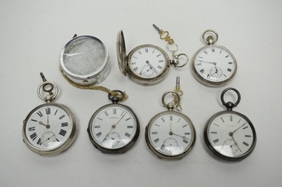 Lot 173 - A selection of silver cased pocket watches