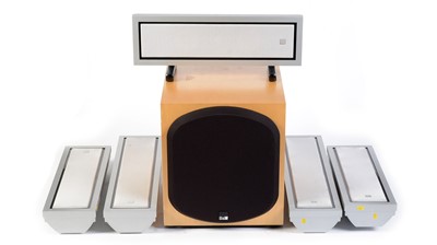 Lot 1006 - Five B&W surround-sound speakers and a sub-woofer