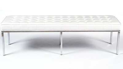 Lot 32 - A modern white leather bench