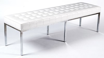 Lot 32 - A modern white leather bench