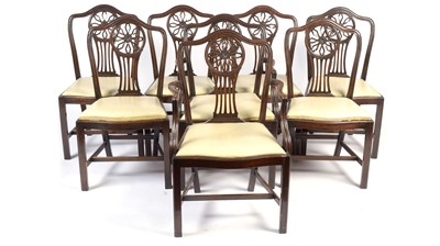 Lot 1480 - A set of eight Georgian style mahogany dining chairs