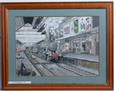 Lot 796 - Arthur Gills - Blackburn Station, 1958 | watercolour