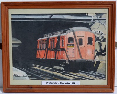 Lot 798 - Arthur Gills - Two train studies, including 46100 'Royal Scot' | watercolour