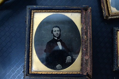 Lot 279 - Two Victorian portrait daguerreotypes; and other items