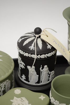 Lot 251 - A collection of Wedgwood Jasperware ceramic trinket boxes; and other items