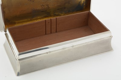 Lot 27 - A World War II period silver cigarette box