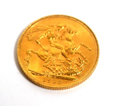 Lot 184 - A George V gold sovereign, 1912.