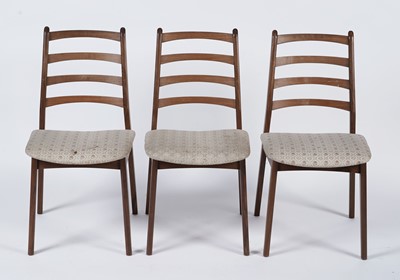 Lot 44 - A set of six Danish inspired retro teak ladderback dining chairs
