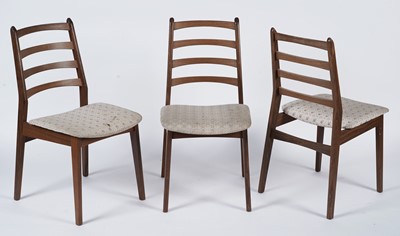 Lot 44 - A set of six Danish inspired retro teak ladderback dining chairs