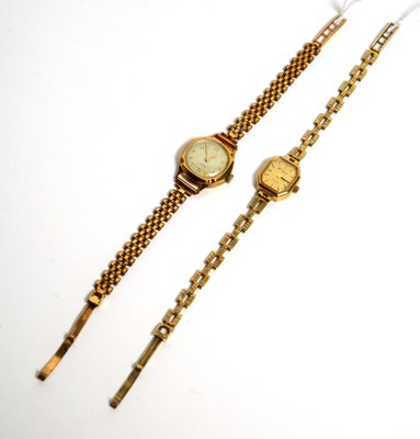 Lot 198 - Two 9ct yellow gold cocktail watches
