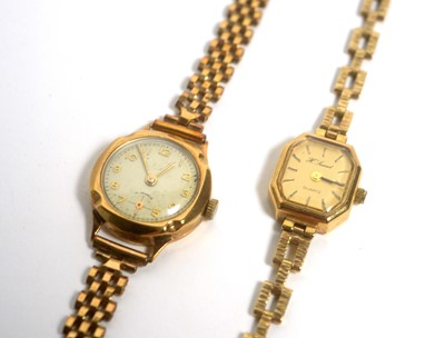 Lot 198 - Two 9ct yellow gold cocktail watches