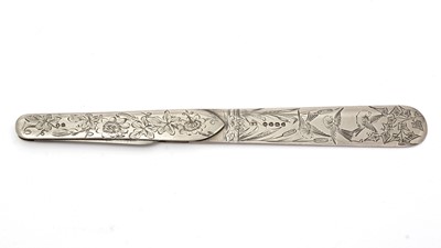 Lot 470 - A Victorian silver paper knife and penknife