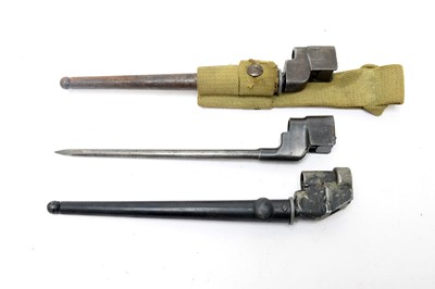 Lot 1086 - Three British Second World War No.4 MkII spike bayonets