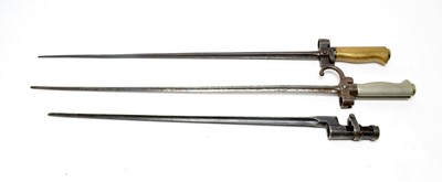 Lot 1087 - Two French WWI bayonets with quatrefoil blades