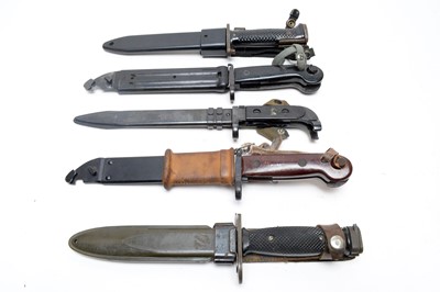 Lot 1096 - Five bayonets from various countries