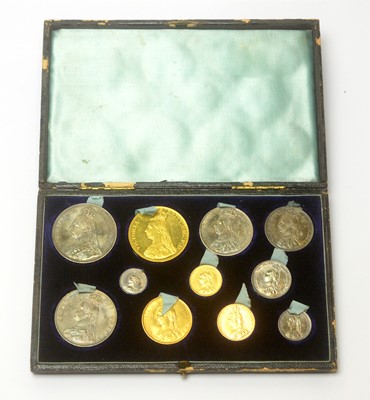 Lot 853 - Queen Victorian specimen eleven coin set 1887,...