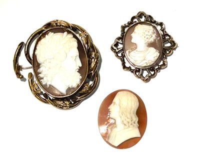 Lot 161 - Three carved shell cameos
