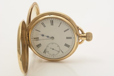 Lot 517 - Goldsmiths & Silversmiths Co Ltd (retailers): an 18ct yellow gold cased half-hunter pocket watch