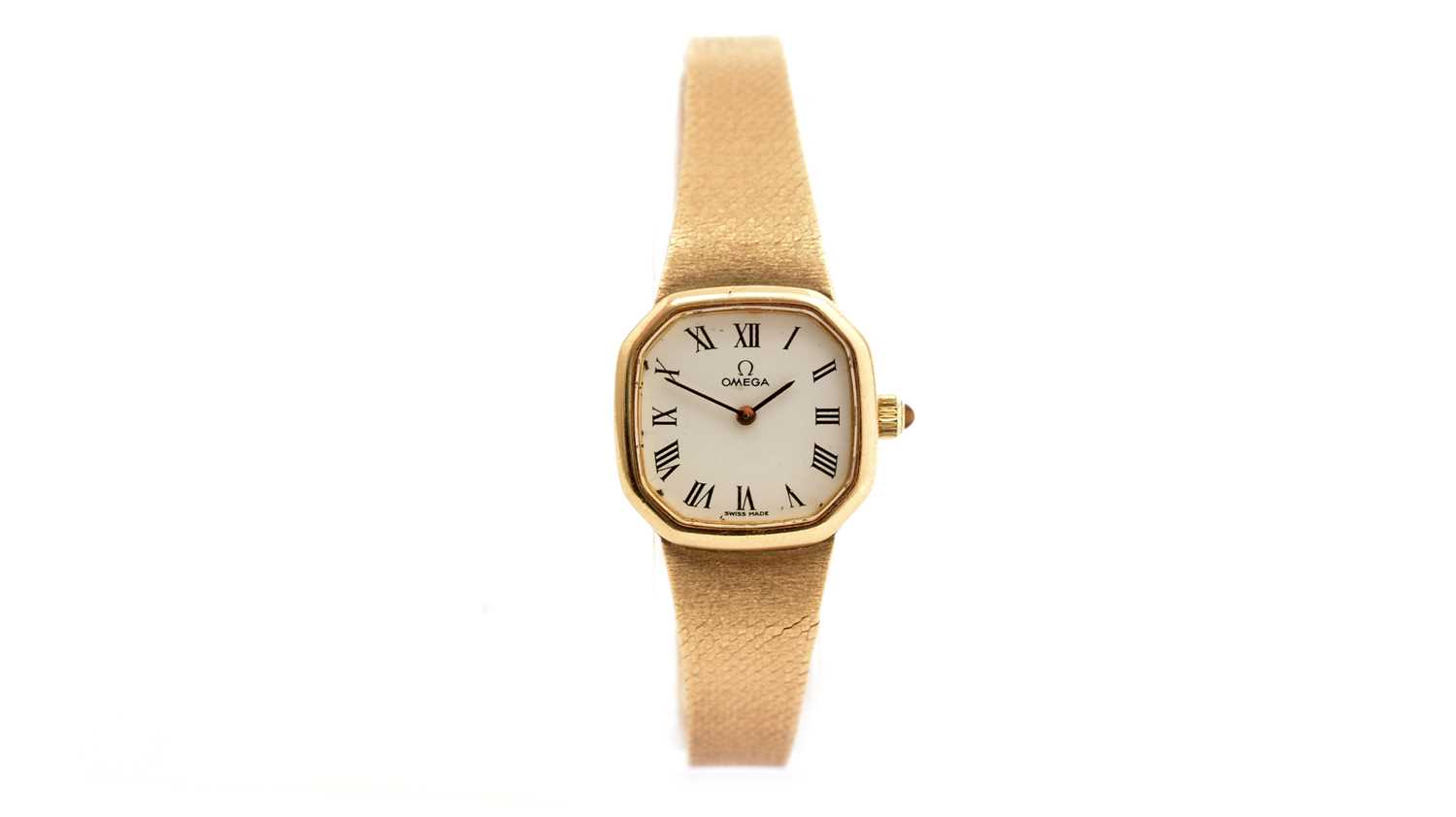 Lot 522 - Omega: a 9ct yellow gold manual wind cocktail watch
