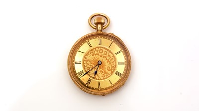 Lot 518 - Jay's, Essex and London: an 18ct yellow gold cased open faced fob watch