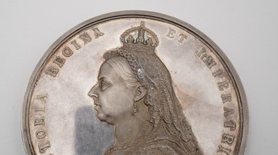 Lot 101 - Queen Victoria, Golden Jubilee, 1887, a silver medal by L.C. Wyon