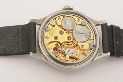 Lot 489 - Longines: a steel cased manual wind wristwatch
