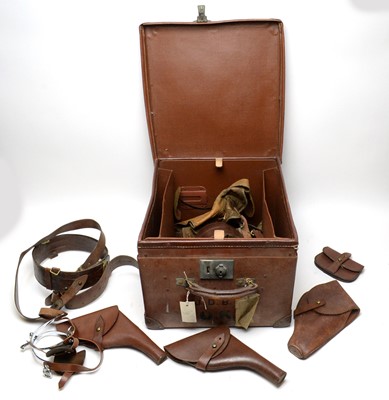 Lot 992 - A selection of First World War period 'Sam Brown' belts, spurs, holsters