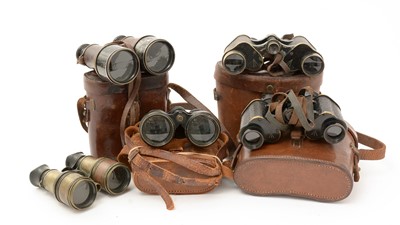 Lot 1065 - Two pair of military binoculars and other field glasses