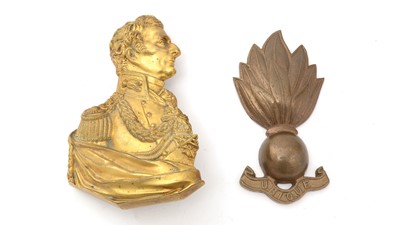 Lot 1066 - A 19th Century gilt bronze plaque bust of The Duke of Wellington, and another