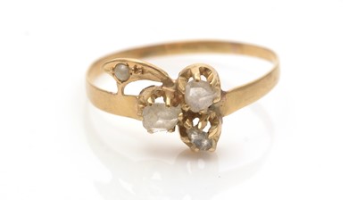 Lot 630 - A Victorian diamond and seed pearl ring