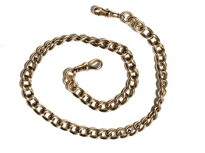 Lot 89 - A 9ct yellow gold curb link albert chain