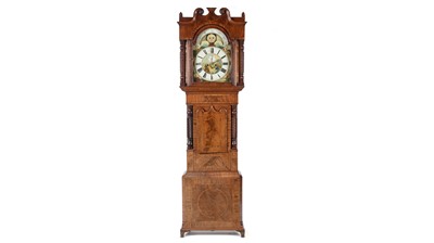 Lot 1247 - H Butterworth of Bacup: A substantial North Country mahogany and banded longcase clock