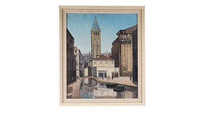 Lot 167 - In the manner of Harold Workman - A View in Venice | oil