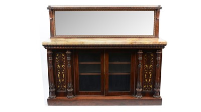 Lot 1482 - A William IV / early Victorian rosewood mirror back chiffonier