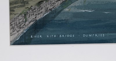Lot 792 - Sidney Ferris - River Nith Bridge Dumfries | gouache