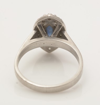 Lot 642 - A sapphire and diamond cluster ring