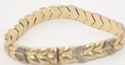 Lot 108 - An Italian white stone and yellow gold bracelet