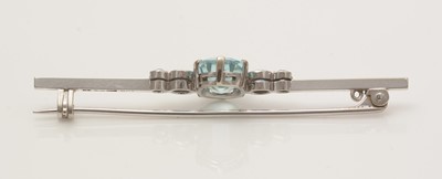 Lot 643 - A paste, sapphire and diamond bar brooch