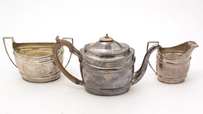 Lot 198 - A George III silver three-piece tea set