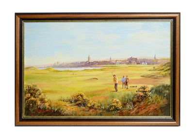 Lot 316 - Thomas Wilkinson - A Summers Day at St Andrews Golf Course | oil