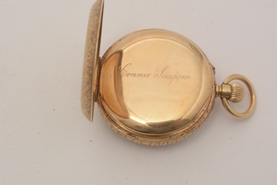 Lot 529 - An 18ct yellow gold cased open faced fob watch